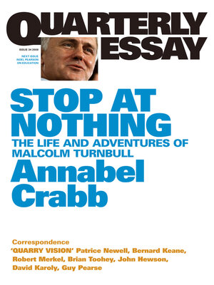 cover image of Quarterly Essay 34 Stop at Nothing